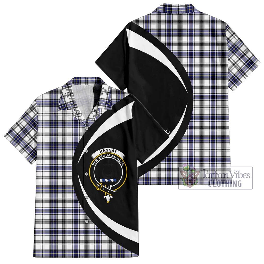 Hannay Tartan Short Sleeve Button Up with Family Crest Circle Style Kid - Tartan Vibes Clothing