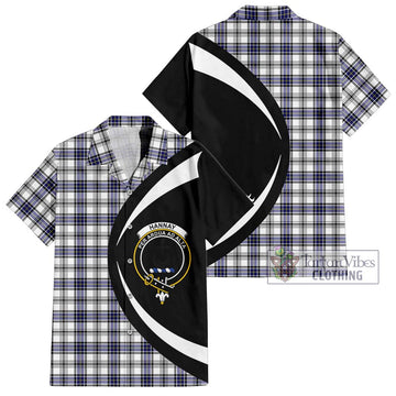 Hannay Tartan Short Sleeve Button Up with Family Crest Circle Style