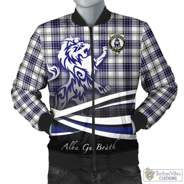 Hannay Tartan Bomber Jacket with Alba Gu Brath Regal Lion Emblem