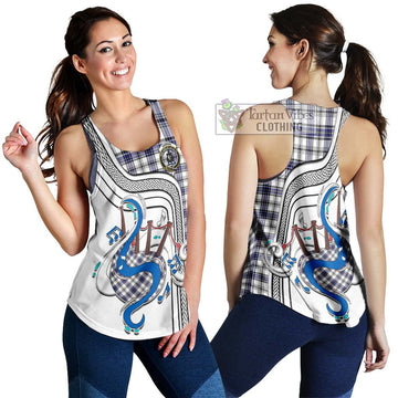 Hannay Tartan Women's Racerback Tanks with Epic Bagpipe Style