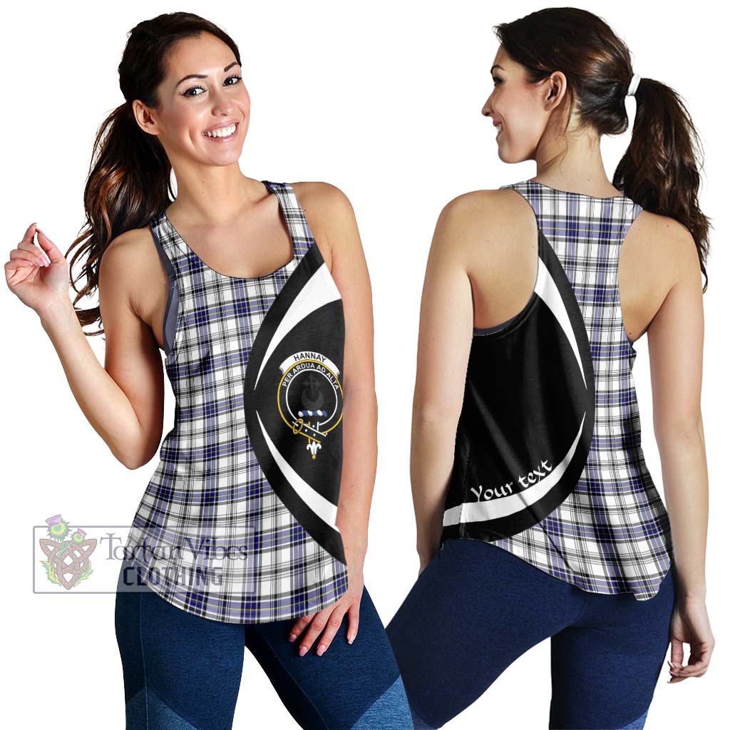 Hannay Tartan Women's Racerback Tanks with Family Crest Circle Style 4XL - Tartan Vibes Clothing