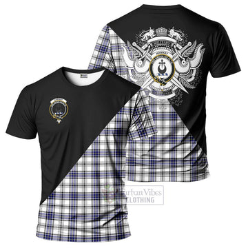 Hannay Tartan T-Shirt with Family Crest and Military Logo Style