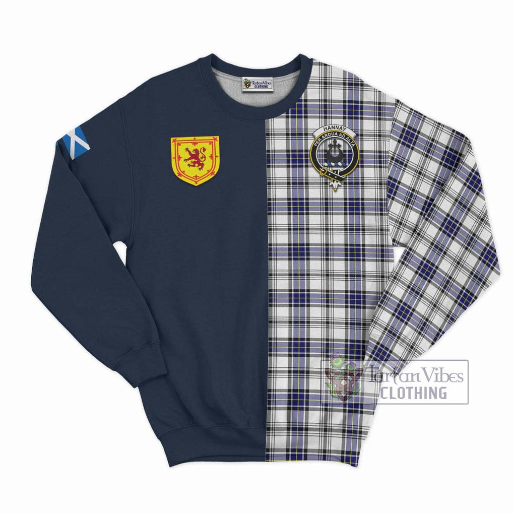 Tartan Vibes Clothing Hannay Modern Tartan Sweatshirt with Scottish Lion Royal Arm Half Style