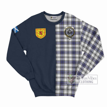 Hannay Tartan Sweatshirt Alba with Scottish Lion Royal Arm Half Style