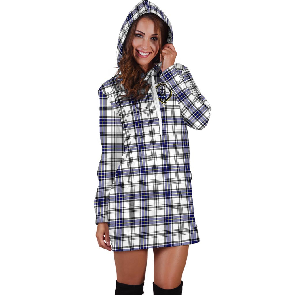 Hannay Tartan Hoodie Dress with Family Crest - Tartan Vibes Clothing