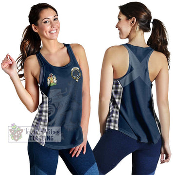 Hannay Tartan Women's Racerback Tanks with Family Crest and Lion Rampant Vibes Sport Style