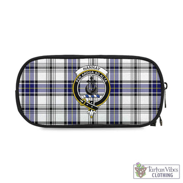 Hannay Tartan Pen and Pencil Case with Family Crest