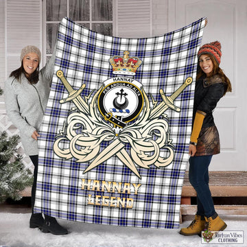 Hannay Tartan Blanket with Clan Crest and the Golden Sword of Courageous Legacy