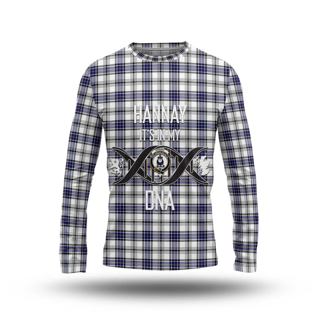 Hannay Tartan Long Sleeve T-Shirt with Family Crest DNA In Me Style Unisex - Tartanvibesclothing Shop