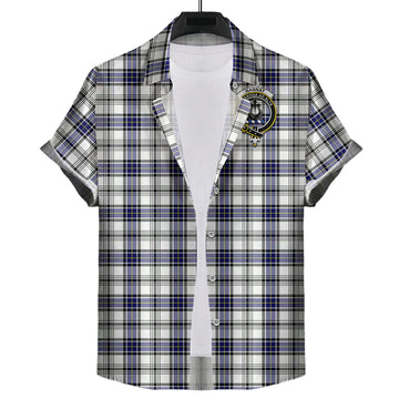 Hannay Tartan Short Sleeve Button Down Shirt with Family Crest