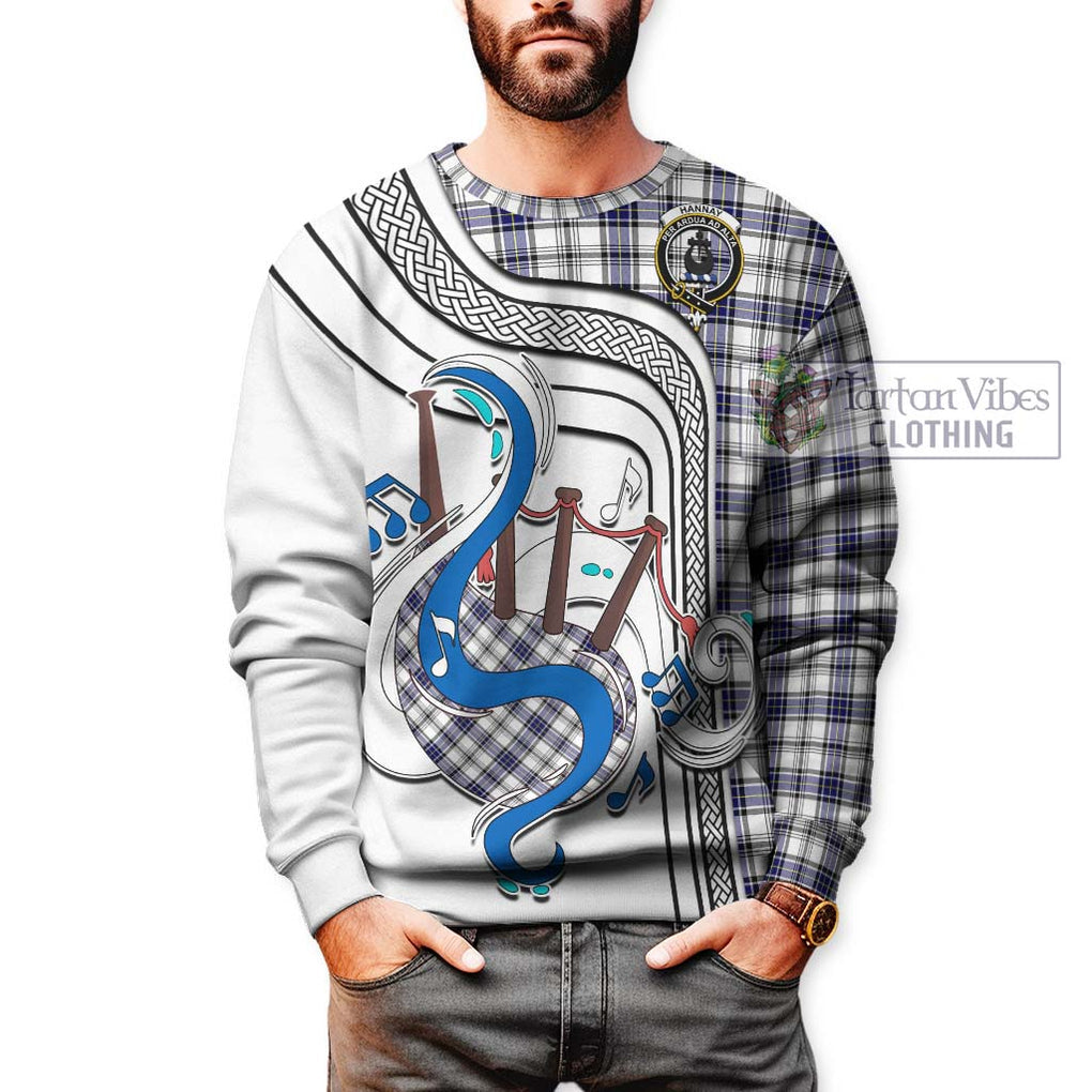 Tartan Vibes Clothing Hannay Modern Tartan Sweatshirt with Epic Bagpipe Style