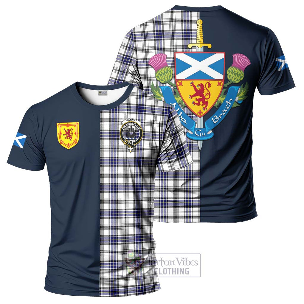 Tartan Vibes Clothing Hannay Modern Tartan T-Shirt Alba with Scottish Lion Royal Arm Half Style