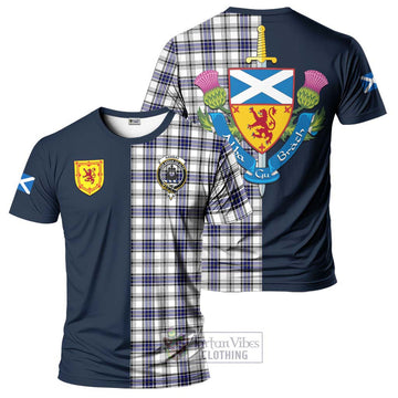 Hannay Tartan T-Shirt Alba with Scottish Lion Royal Arm Half Style