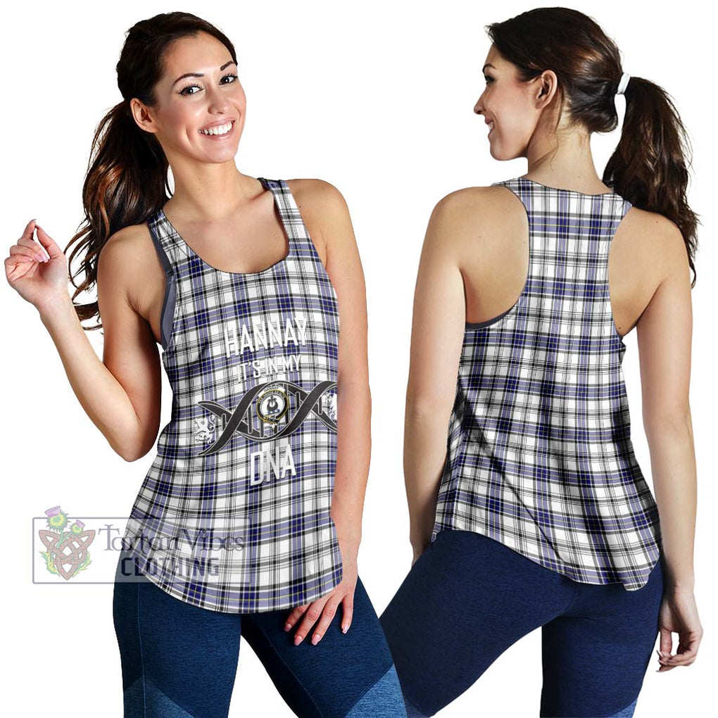 Hannay Tartan Women's Racerback Tanks with Family Crest DNA In Me Style 4XL - Tartanvibesclothing Shop