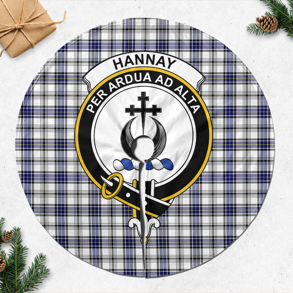 Hannay Modern Tartan Christmas Tree Skirt with Family Crest - Tartanvibesclothing