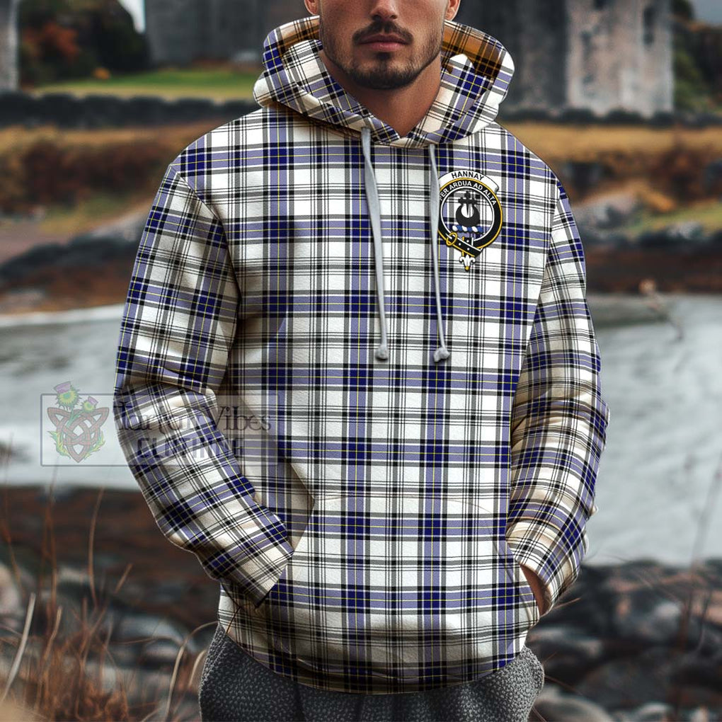 Hannay Tartan Cotton Hoodie with Family Crest Pullover Hoodie XS - Tartan Vibes Clothing