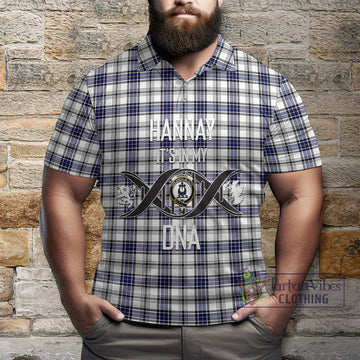 Hannay Tartan Polo Shirt with Family Crest DNA In Me Style