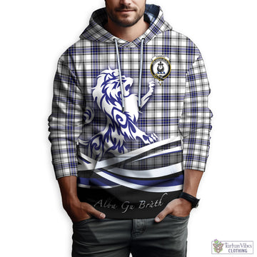 Hannay Tartan Hoodie with Alba Gu Brath Regal Lion Emblem