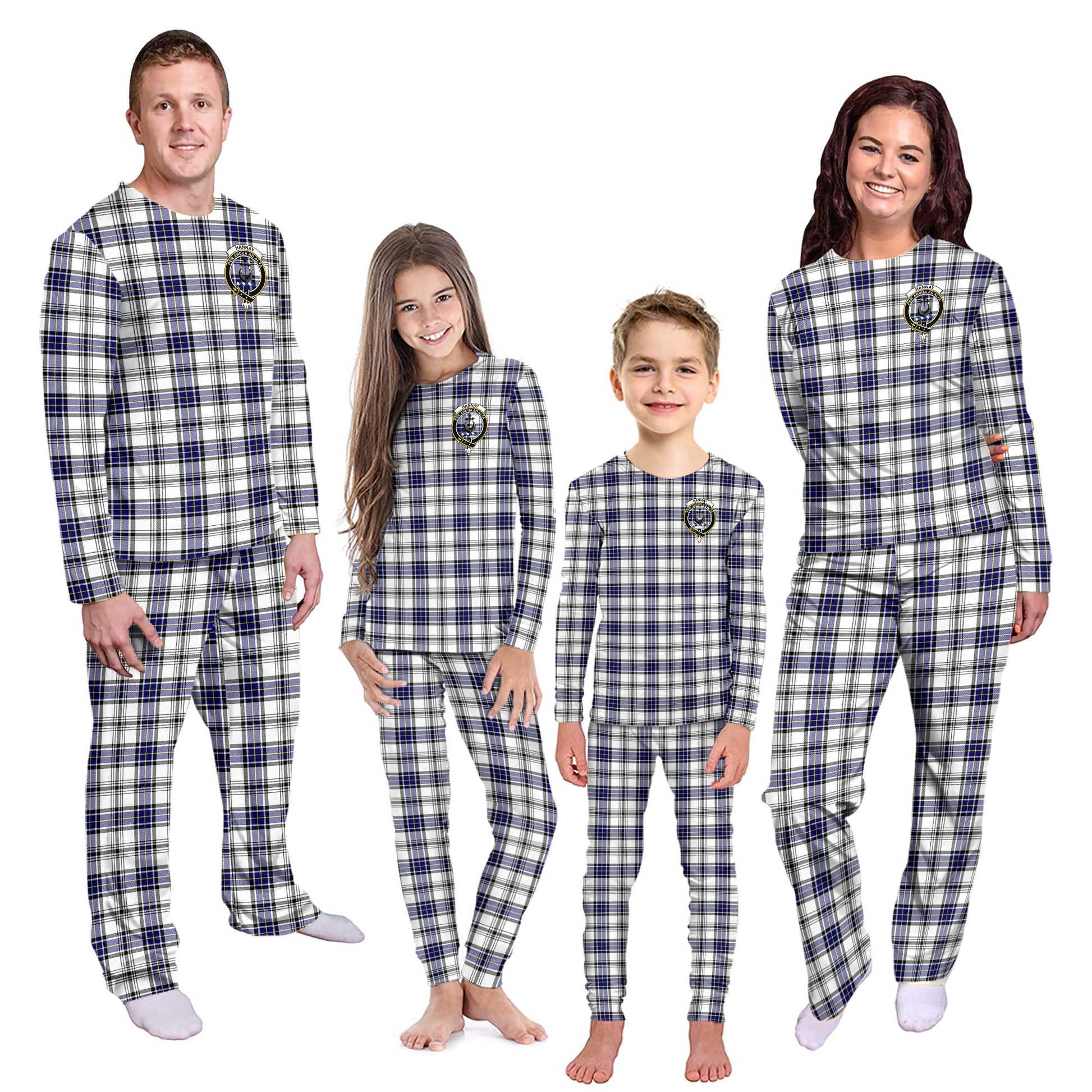 Hannay Tartan Pajamas Family Set with Family Crest Kid - Tartan Vibes Clothing