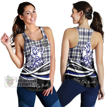 Hannay Tartan Women's Racerback Tanks with Alba Gu Brath Regal Lion Emblem