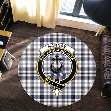 Hannay Tartan Round Rug with Family Crest