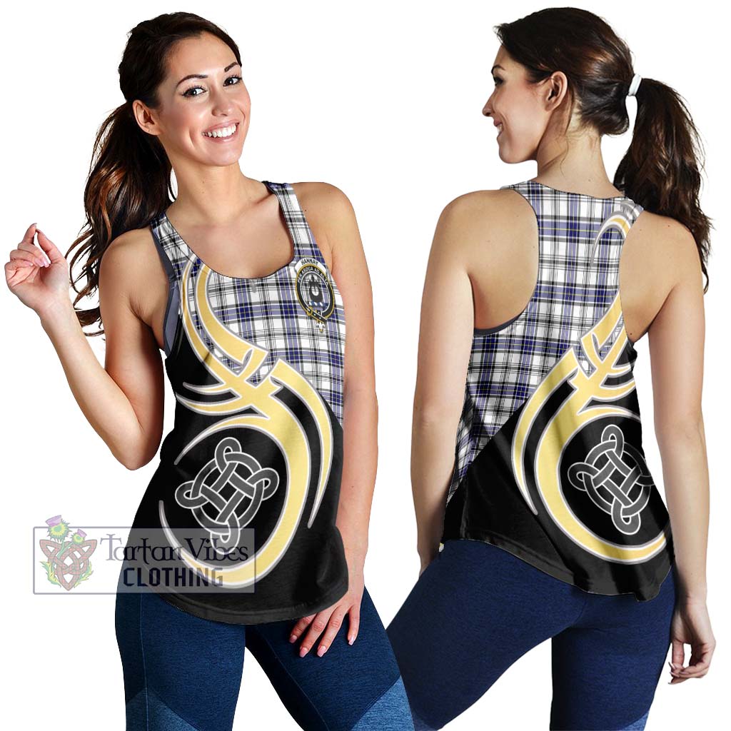 Hannay Tartan Women's Racerback Tanks with Family Crest and Celtic Symbol Style 4XL - Tartan Vibes Clothing