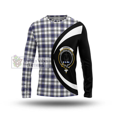 Hannay Tartan Long Sleeve T-Shirt with Family Crest Circle Style