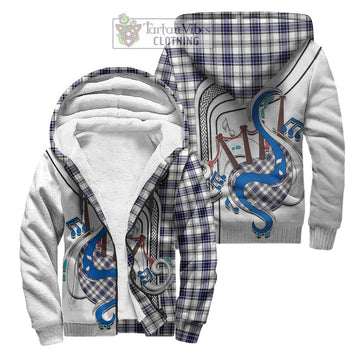 Hannay Tartan Sherpa Hoodie with Epic Bagpipe Style