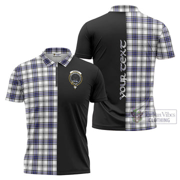 Hannay Tartan Zipper Polo Shirt with Family Crest and Half Of Me Style