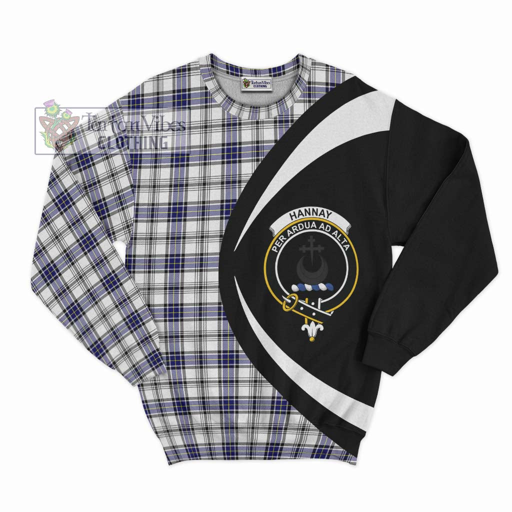 Hannay Tartan Sweatshirt with Family Crest Circle Style Unisex - Tartan Vibes Clothing