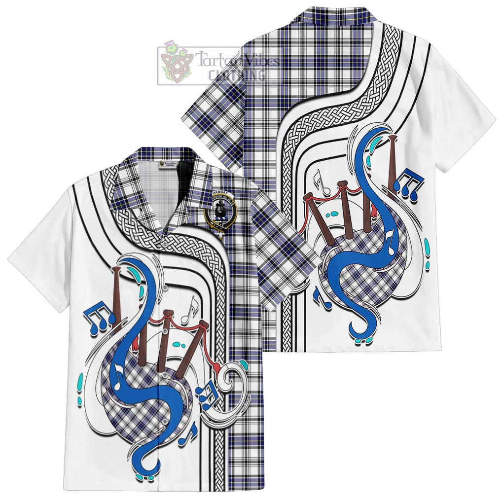 Hannay Tartan Short Sleeve Button Shirt with Epic Bagpipe Style Kid - Tartanvibesclothing Shop