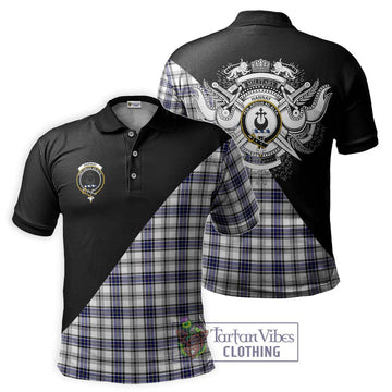 Hannay Tartan Polo Shirt with Family Crest and Military Logo Style