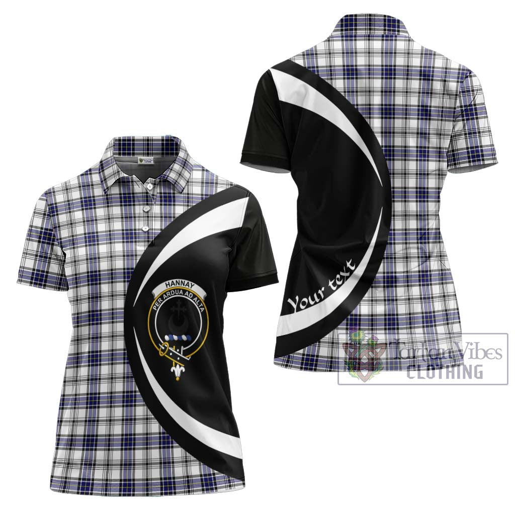 Hannay Tartan Women's Polo Shirt with Family Crest Circle Style Women - Tartan Vibes Clothing