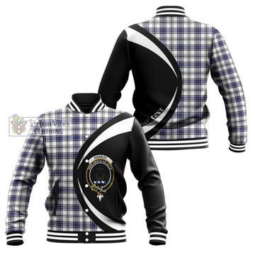 Hannay Tartan Baseball Jacket with Family Crest Circle Style