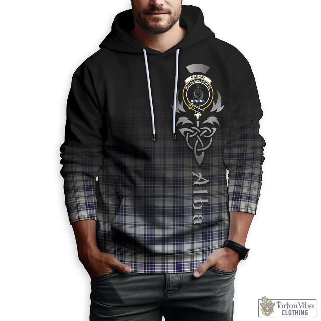 Tartan Vibes Clothing Hannay Modern Tartan Hoodie Featuring Alba Gu Brath Family Crest Celtic Inspired