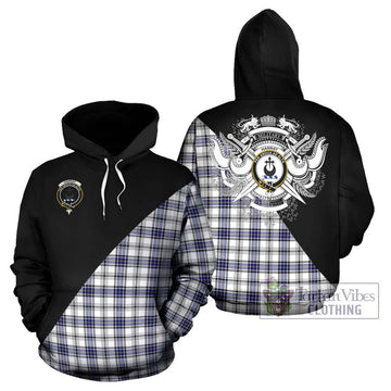 Hannay Tartan Hoodie with Family Crest and Military Logo Style