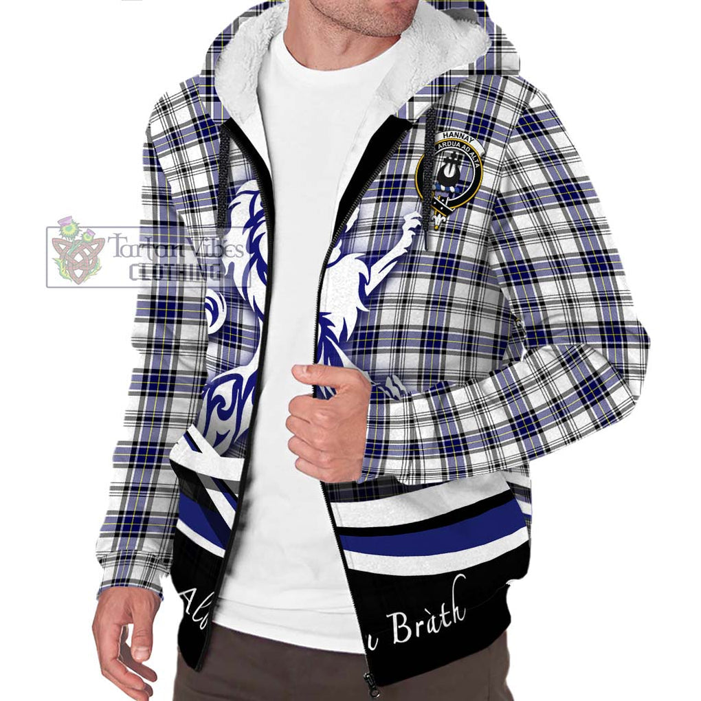 Hannay Tartan Sherpa Hoodie with Alba Gu Brath Regal Lion Emblem Unisex S - Tartanvibesclothing Shop