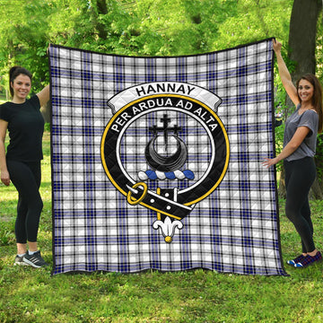 Hannay Tartan Quilt with Family Crest