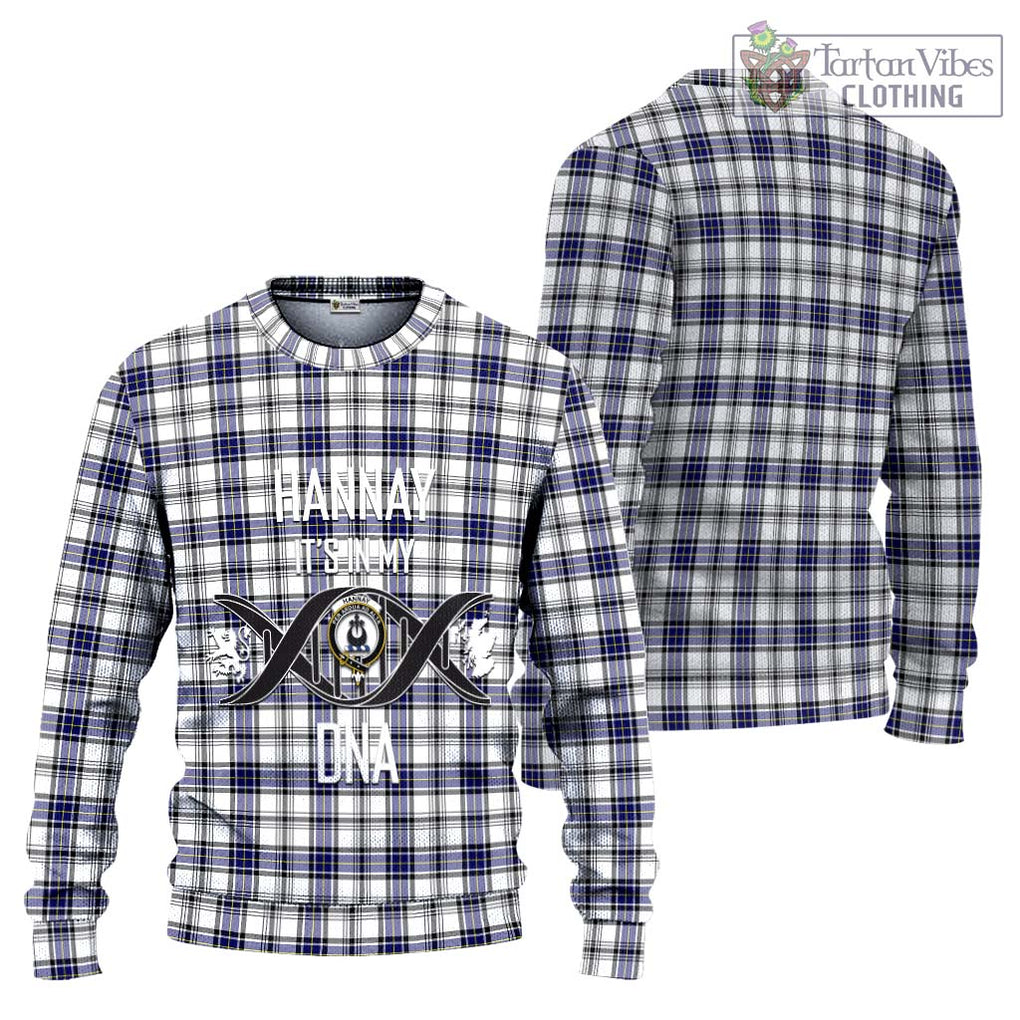 Hannay Tartan Knitted Sweater with Family Crest DNA In Me Style Unisex - Tartanvibesclothing Shop