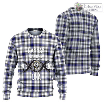 Hannay Tartan Ugly Sweater with Family Crest DNA In Me Style