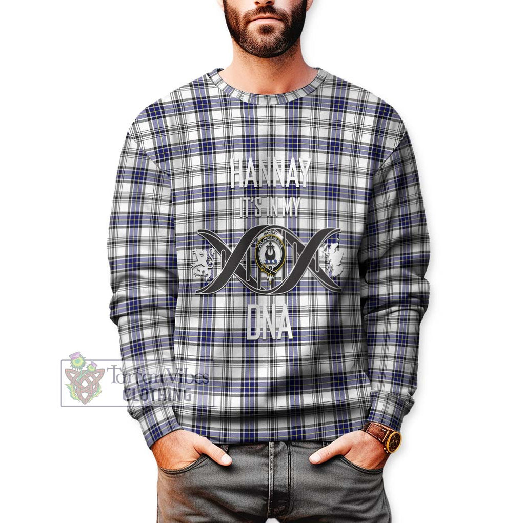 Hannay Tartan Sweatshirt with Family Crest DNA In Me Style Unisex - Tartanvibesclothing Shop