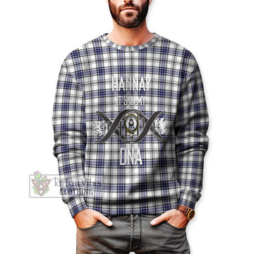 Hannay Tartan Sweatshirt with Family Crest DNA In Me Style