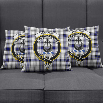 Hannay Tartan Pillow Cover with Family Crest