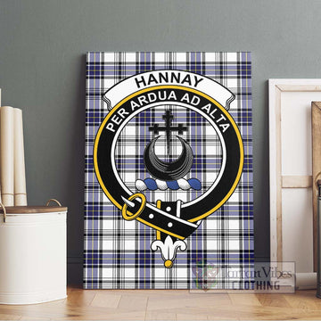 Hannay Tartan Canvas Print Wall Art with Family Crest