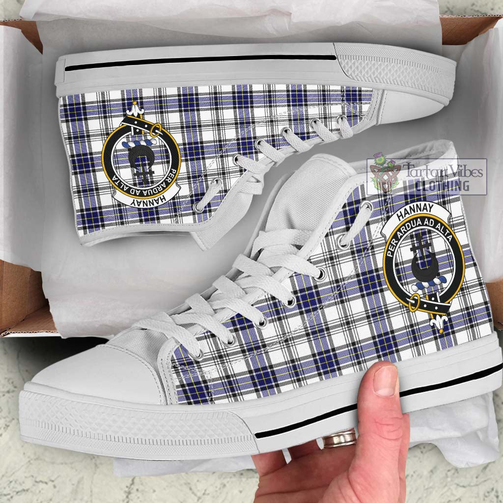 Tartan Vibes Clothing Hannay Modern Tartan High Top Shoes with Family Crest