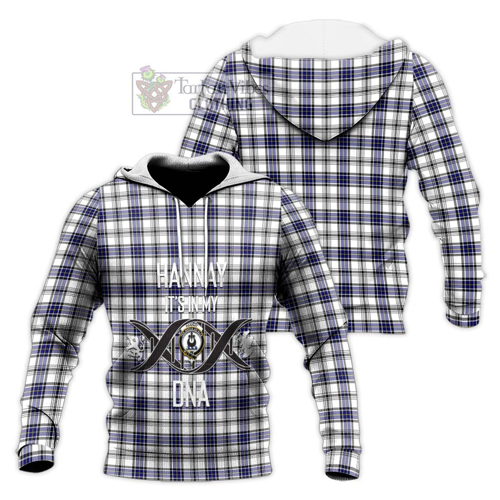 Hannay Tartan Knitted Hoodie with Family Crest DNA In Me Style Unisex Knitted Pullover Hoodie - Tartanvibesclothing Shop