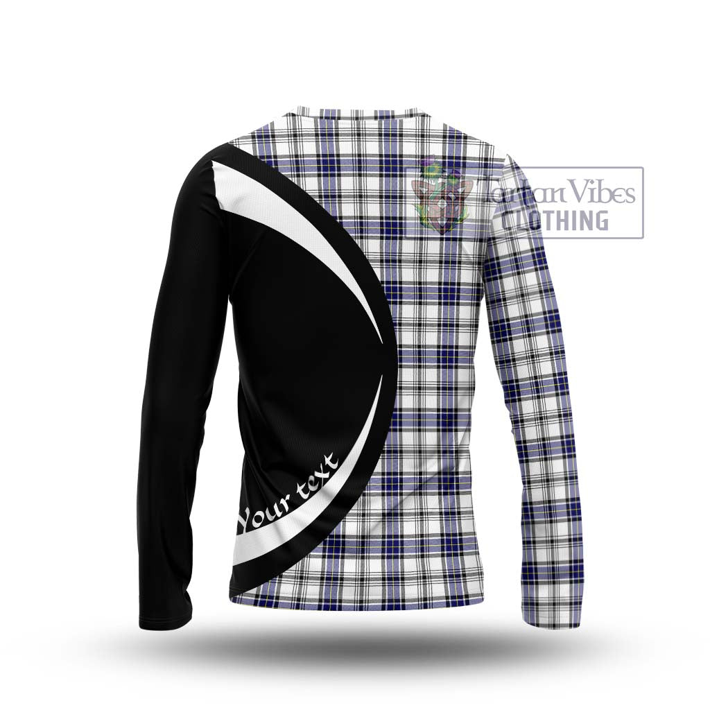 Hannay Tartan Long Sleeve T-Shirt with Family Crest Circle Style - Tartan Vibes Clothing