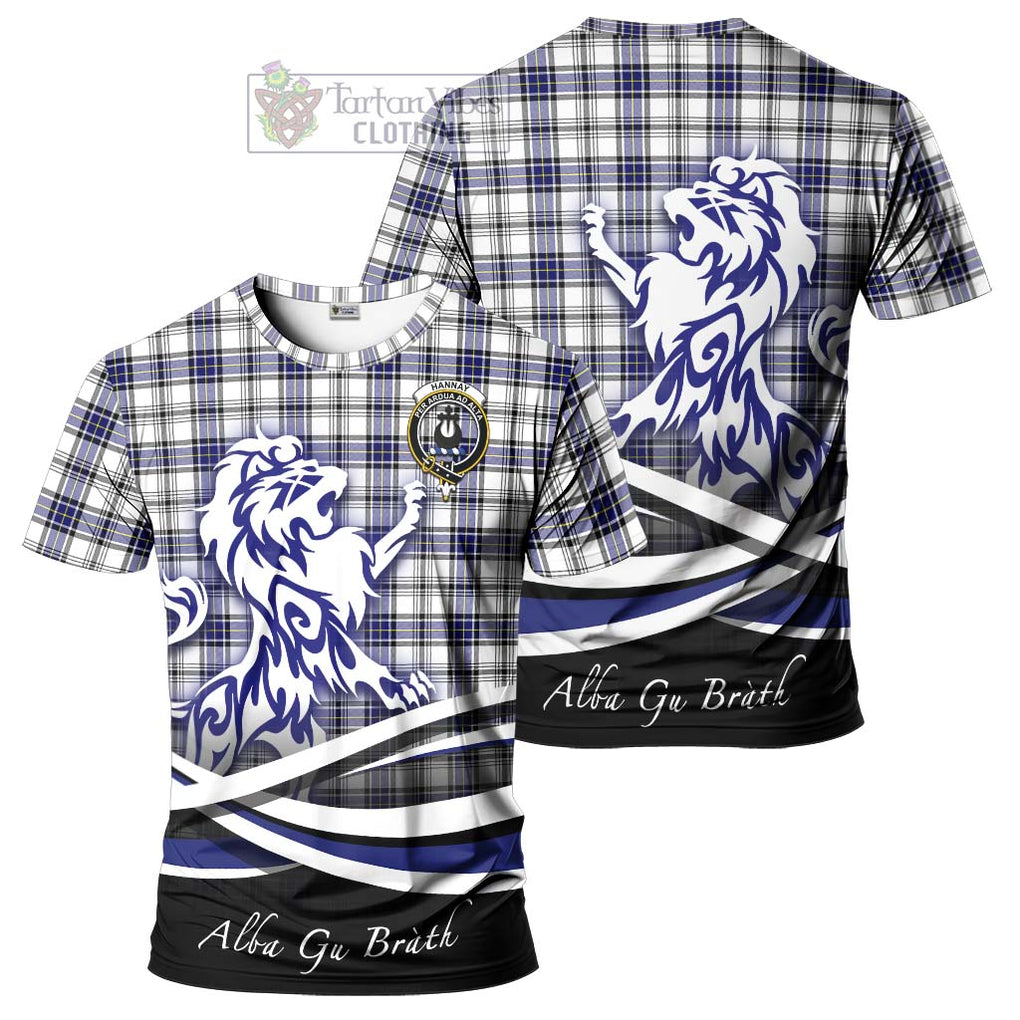 Tartan Vibes Clothing Hannay Modern Tartan Cotton T-shirt with Alba Gu Brath Regal Lion Emblem