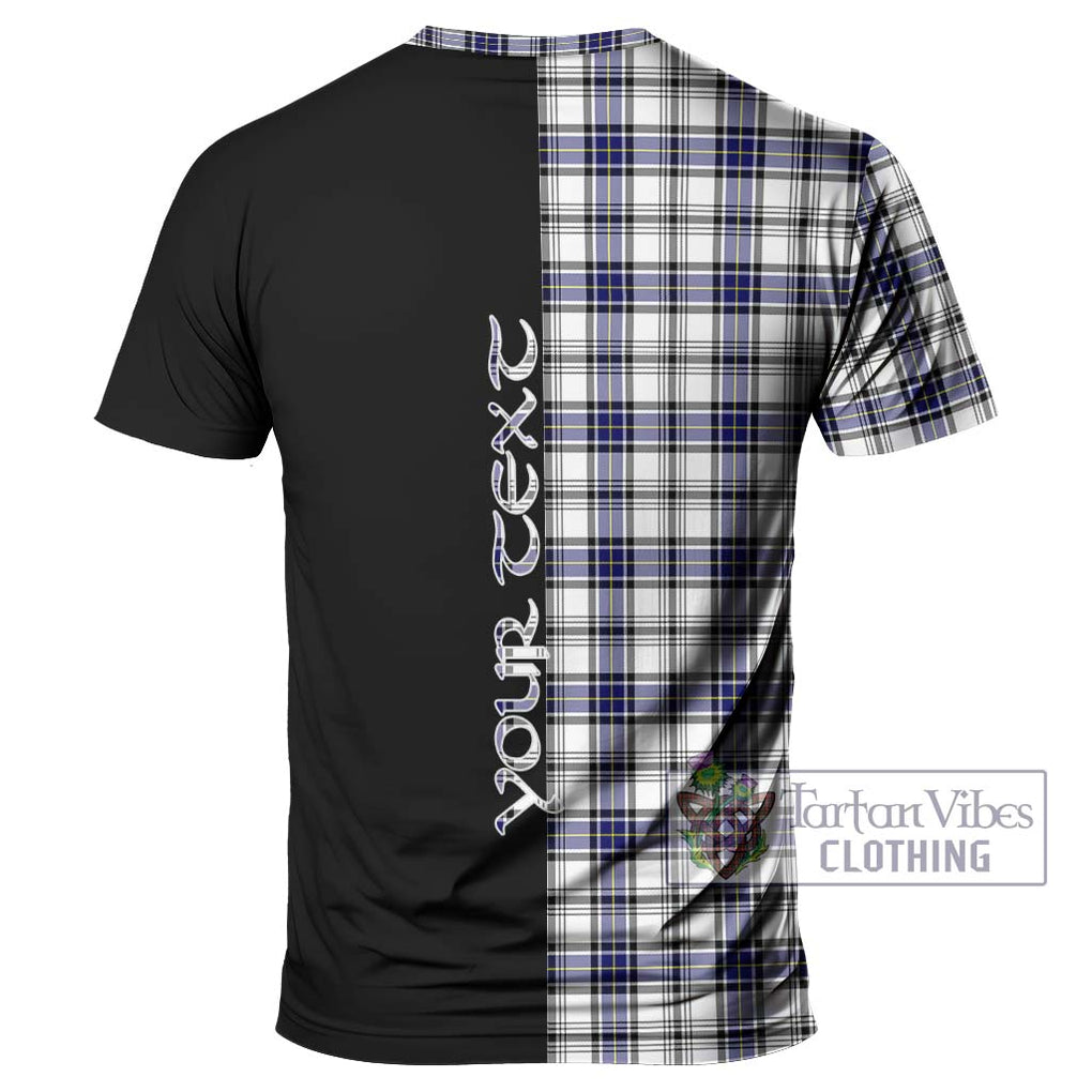 Hannay Tartan T-Shirt with Family Crest and Half Of Me Style - Tartanvibesclothing Shop