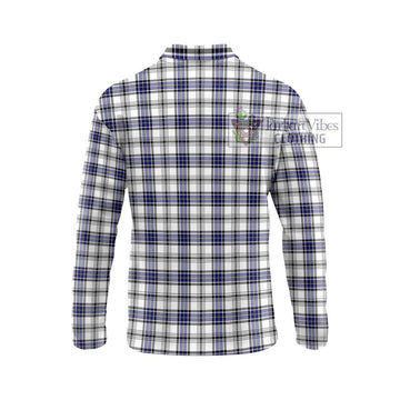 Hannay Tartan Long Sleeve Polo Shirt with Family Crest DNA In Me Style